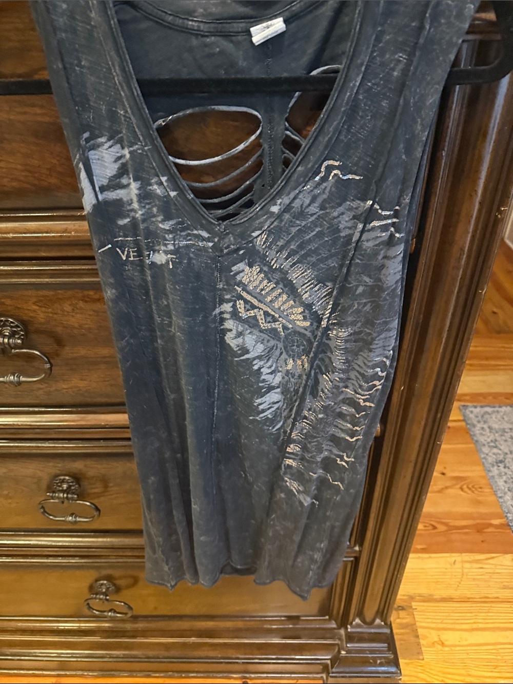 Affliction Black Cotton Tee with Branded Care Tag